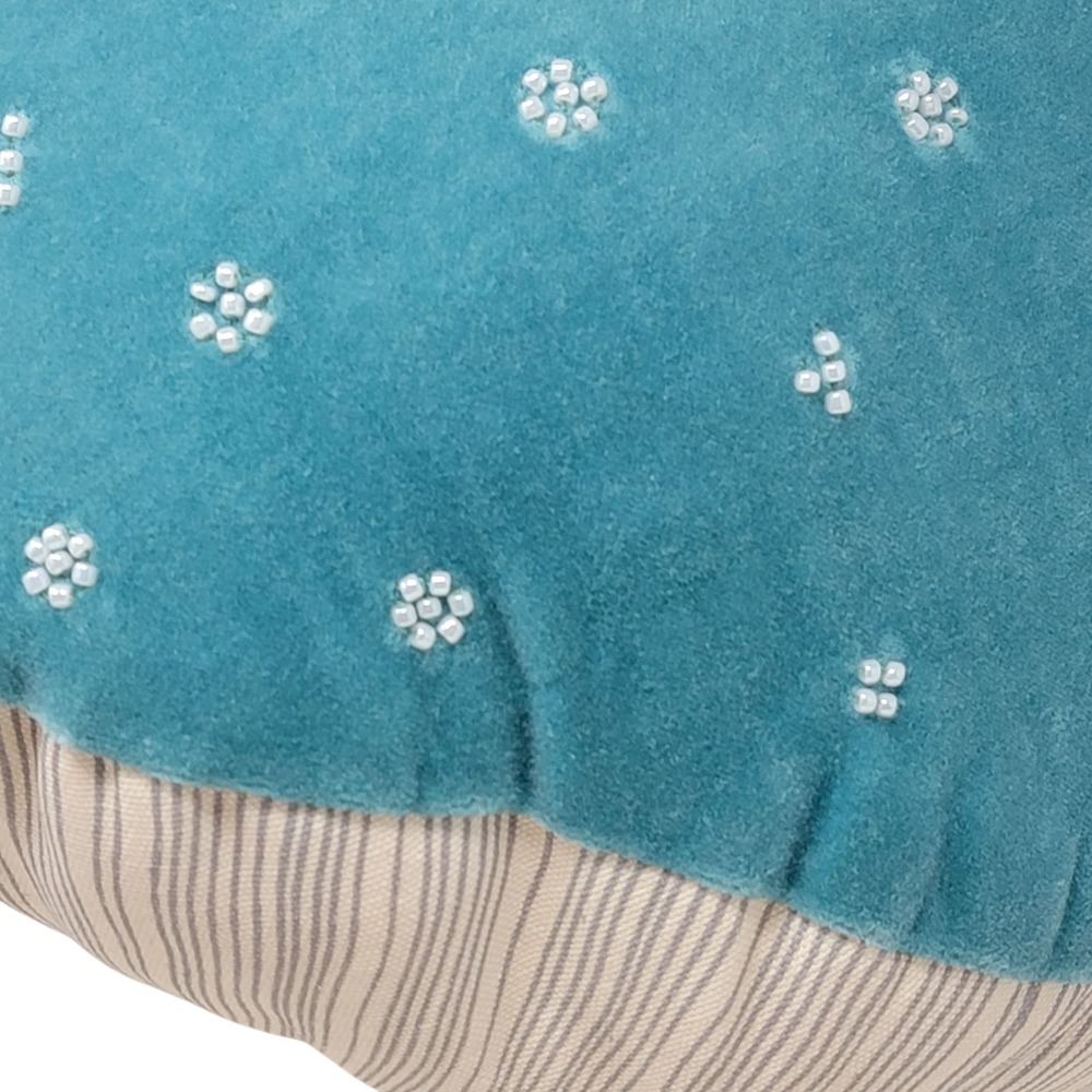 John Derian X Target 2024 Mushroom Pillow Blue Embellished Thanksgiving‎ New - Picture 2 of 9